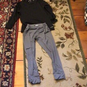 Black base layer Top & Gray base layer bottoms